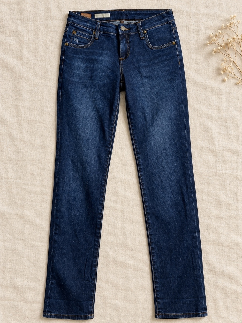 NWT KUT from the Kloth Catherine Boyfriend Denim Jeans Dark Blue Size 0 - Picture 2 of 16